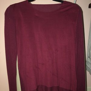 Dark red cardigan sweater